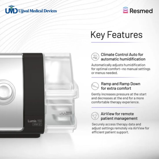 Lumis 150 VPAP ST BiPAP NIV Machine for Sleep and Respiratory Therapy Ujjwal Medical Device Lumis 150 VPAP ST BiPAP NIV Machine for Sleep and Respiratory Therapy Ujjwal Medical Device