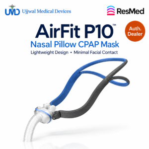 ResMed AirFit P10 Nasal Pillow CPAP Mask with blue headgear