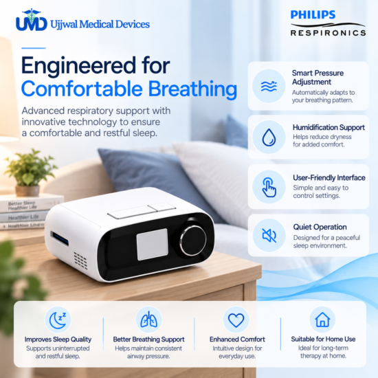 Comfortable Breathing, Better Sleep DreamStation AVAPS 30 AAM AE BiPAP machine front view | Ujjwal Medical Devices