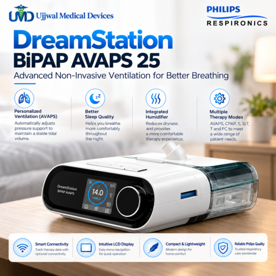DreamStation BiPAP AVAPS 25 Care Banner Philips Respironics DreamStation AVAPS 25 BiPAP Machine with humidifier – Ujjwal Medical Devices