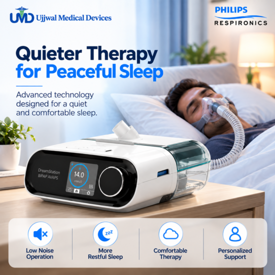 Quiet Therapy, Peaceful Sleep Philips Respironics DreamStation AVAPS 25 BiPAP Machine digital display – Ujjwal Medical Devices